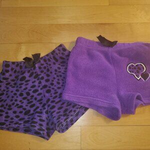 Purple Fleece Sleeping Shorts - size 7-8 child